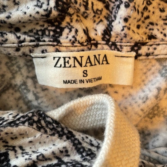 Zenana Snake Print Kangaroo Pocket Drawstring Tunic Long Sleeve Hoodie Women S - Picture 8 of 12